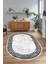 Dijital Kaymaz Yıkanabilir Çerçeveli Oval Yolluk Mutfak Salon Halısı, N-O-Çerçeveli-06-Gri, 4