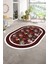 Dijital Kaymaz Yıkanabilir Çerçeveli Oval Yolluk Mutfak Salon Halısı, N-O-Çerçeveli-27-Bordo, 2