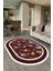 Dijital Kaymaz Yıkanabilir Çerçeveli Oval Yolluk Mutfak Salon Halısı, N-O-Çerçeveli-27-Bordo, 3