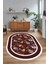 Dijital Kaymaz Yıkanabilir Çerçeveli Oval Yolluk Mutfak Salon Halısı, N-O-Çerçeveli-27-Bordo, 4