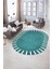 Dijital Kaymaz Yıkanabilir Çerçeveli Oval Yolluk Mutfak Salon Halısı, N-O-Çerçeveli-40-Mavi, 1