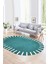 Dijital Kaymaz Yıkanabilir Çerçeveli Oval Yolluk Mutfak Salon Halısı, N-O-Çerçeveli-40-Mavi, 5