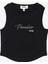 Siyah Kız Çocuk Bisiklet Yaka Crop Top Taşlı Atlet C4SG-TST4006 1