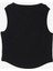 Siyah Kız Çocuk Bisiklet Yaka Crop Top Taşlı Atlet C4SG-TST4006 2