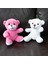 2'li Peluş Beyaz ve Pembe Ayıcık - 20 cm 2