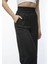 Yüksek Bel Keten Pantalon - Siyah 1