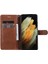 Kart Yuvası Klasik Düz Renk ile Samsung Galaxy S21 Ultra Için Flip Case (Yurt Dışından) 4