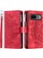 Kırmızı Dikey Çizgili Mikrofiber Astar Pu ile Google Pixel 7 Pro Için Kılıf (Yurt Dışından) 1