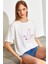 Kadın Kuş Işlemeli Basic Tshirt 1