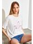 Kadın Kuş Işlemeli Basic Tshirt 4