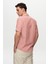 Slim Fit Kırmızı Gofre Çizgili Kısa Kollu Yazlık Gömlek 8HC02ORT04265 4