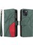 IPhone 14 Için Kılıf Kart Yuvası ile Iki Renkli Dikiş Kickstand Koruyucu (Yurt Dışından) 1