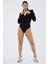 Kruvaze V Yaka Uzun Kol Alttan Çıtçıtlı Vatkalı Esnek Şık ve Cool Likralı Anvelop Body Bluz 3