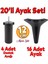 20'li Set Aspen Lüks Mobilya Koltuk Kanepe Tv Ünitesi Yükseltme Destek Ayağı 12 cm Siyah Ayakları 1