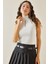 Beyaz Balıkçı Yaka Askılı Triko Bluz 5YXK2-48497-01 1