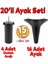 20'li Set Aspen Lüks Mobilya Koltuk Kanepe Tv Ünitesi Yükseltme Destek Ayağı 15 cm Siyah Ayakları 1