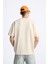Bisiklet Yaka Syzygy Yazılı Oversize Ekru Erkek T-Shirt 4