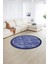 Dijital Kaymaz Yıkanabilir Jüt-Hasır Desen Yuvarlak Yolluk Mutfak Salon Halısı, N-Y-Jüt-16-Mavi, 1