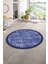 Dijital Kaymaz Yıkanabilir Jüt-Hasır Desen Yuvarlak Yolluk Mutfak Salon Halısı, N-Y-Jüt-16-Mavi, 5