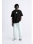 Bisiklet Yaka Syzygy Yazılı Oversize Siyah Erkek T-Shirt 3
