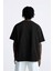 Bisiklet Yaka Syzygy Yazılı Oversize Siyah Erkek T-Shirt 4