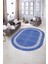 Dijital Kaymaz Yıkanabilir Jüt-Hasır Desen Oval Yolluk Mutfak Salon Halısı, N-O-Jüt-04-Mavi, 4