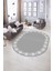 Dijital Kaymaz Yıkanabilir Jüt-Hasır Desen Oval Yolluk Mutfak Salon Halısı, N-O-Jüt-15-Gri, 4