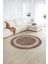 Dijital Kaymaz Yıkanabilir Jüt-Hasır Desen Yuvarlak Yolluk Mutfak Salon Halısı, N-Y-Jüt-04-Kahve, 1
