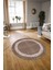 Dijital Kaymaz Yıkanabilir Jüt-Hasır Desen Yuvarlak Yolluk Mutfak Salon Halısı, N-Y-Jüt-04-Kahve, 2
