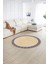 Dijital Kaymaz Yıkanabilir Jüt-Hasır Desen Yuvarlak Yolluk Mutfak Salon Halısı, N-Y-Jüt-09-Renkli, 1
