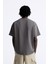 Bisiklet Yaka Syzygy Yazılı Oversize Füme Erkek T-Shirt 4