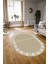 Dijital Kaymaz Yıkanabilir Jüt-Hasır Desen Oval Yolluk Mutfak Salon Halısı, N-O-Jüt-15-Krem, 2