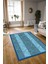 Dijital Baskılı Kaymaz Yıkanabilir Jüt-Hasır Desen Yolluk Mutfak Salon Halısı, N-Jüt-02-Mavi, 2