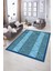 Dijital Baskılı Kaymaz Yıkanabilir Jüt-Hasır Desen Yolluk Mutfak Salon Halısı, N-Jüt-02-Mavi, 4