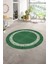 Dijital Kaymaz Yıkanabilir Jüt-Hasır Desen Yuvarlak Yolluk Mutfak Salon Halısı, N-Y-Jüt-04-Yeşil, 5