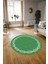 Dijital Kaymaz Yıkanabilir Jüt-Hasır Desen Yuvarlak Yolluk Mutfak Salon Halısı, N-Y-Jüt-14-Yeşil, 2