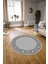 Dijital Kaymaz Yıkanabilir Jüt-Hasır Desen Yuvarlak Yolluk Mutfak Salon Halısı, N-Y-Jüt-19-Gri, 2