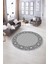 Dijital Kaymaz Yıkanabilir Jüt-Hasır Desen Yuvarlak Yolluk Mutfak Salon Halısı, N-Y-Jüt-19-Gri, 4