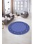 Dijital Kaymaz Yıkanabilir Jüt-Hasır Desen Yuvarlak Yolluk Mutfak Salon Halısı, N-Y-Jüt-19-Mavi, 4