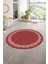 Dijital Kaymaz Yıkanabilir Jüt-Hasır Desen Yuvarlak Yolluk Mutfak Salon Halısı, N-Y-Jüt-14-Kırmızı, 5