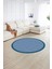 Dijital Kaymaz Yıkanabilir Jüt-Hasır Desen Yuvarlak Yolluk Mutfak Salon Halısı, N-Y-Jüt-03-Mavi, 1