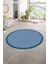 Dijital Kaymaz Yıkanabilir Jüt-Hasır Desen Yuvarlak Yolluk Mutfak Salon Halısı, N-Y-Jüt-03-Mavi, 5