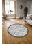 Dijital Kaymaz Yıkanabilir Jüt-Hasır Desen Yuvarlak Yolluk Mutfak Salon Halısı, N-Y-Jüt-16-Gri, 2