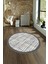 Dijital Kaymaz Yıkanabilir Jüt-Hasır Desen Yuvarlak Yolluk Mutfak Salon Halısı, N-Y-Jüt-16-Gri, 3