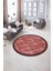 Dijital Kaymaz Yıkanabilir Jüt-Hasır Desen Yuvarlak Yolluk Mutfak Salon Halısı, N-Y-Jüt-16-Kırmızı, 4