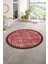 Dijital Kaymaz Yıkanabilir Jüt-Hasır Desen Yuvarlak Yolluk Mutfak Salon Halısı, N-Y-Jüt-16-Kırmızı, 5
