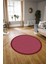 Dijital Kaymaz Yıkanabilir Jüt-Hasır Desen Yuvarlak Yolluk Mutfak Salon Halısı, N-Y-Jüt-03-Kırmızı, 2