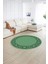 Dijital Kaymaz Yıkanabilir Jüt-Hasır Desen Yuvarlak Yolluk Mutfak Salon Halısı, N-Y-Jüt-19-Yeşil, 1