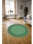 Dijital Kaymaz Yıkanabilir Jüt-Hasır Desen Yuvarlak Yolluk Mutfak Salon Halısı, N-Y-Jüt-19-Yeşil, 2