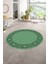 Dijital Kaymaz Yıkanabilir Jüt-Hasır Desen Yuvarlak Yolluk Mutfak Salon Halısı, N-Y-Jüt-19-Yeşil, 5
